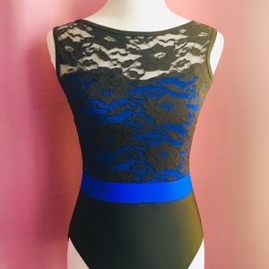 Cool two toned lace ballet leotard